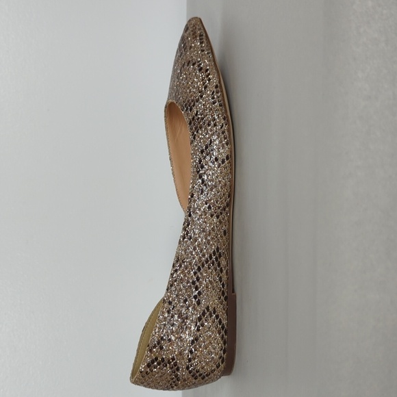 J. Crew Audrey Glitter Snakeskin Pattern Flats - Picture 6 of 12